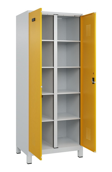 C+P Wäsche-Spind Evolo PLUS, mit Füßen, 2 Abteile, 1950x800x500mm, 7035/1004, Verschluss Zylinderschloss, 049012-22B S10027
