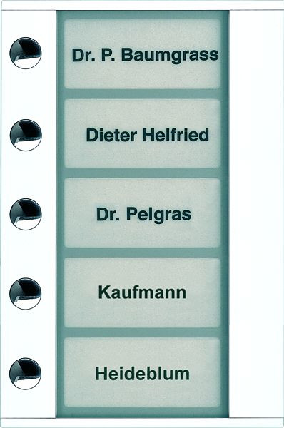 TCS Klingeltastenerweiterung für Audio Außenstation Serie PDS/AVD 5 Klingeltasten (linksbündig), AP weiß, PDT05-WS/04