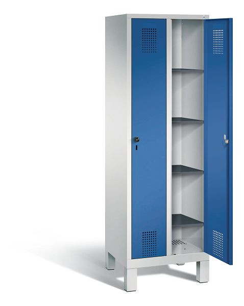 C+P Wäsche-Spind Evolo, H1850xB610xT500mm, Farbe: Lichtgrau / Enzianblau, 48010-20B S10002