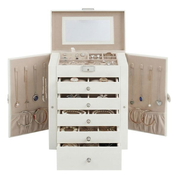 SONGMICS Case für Ringe, PU (Polyurethan), MDF (Medium Density Fiberboard), Samt, JBC152W01