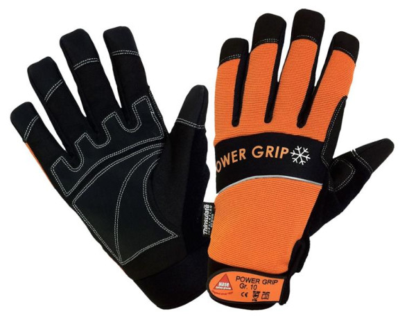 Hase Safety POWER GRIP WINTER schwarz/orange, 5-Fg.-Handschuhe Neoprene, Größe: 9, VE: 10 Paar, 402050-9