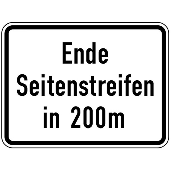 Stein HGS Ende Seitenstreifen in 200 m Nr. 1007-59, 750 x 562 mm, Flachform 3 mm, RA1, 1007-59-213