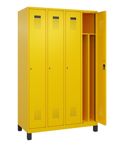 C+P Spind Evolo PLUS, mit Füßen, 4 Abteile, 1950x1200x500mm, 1023/1023, Verschluss Zylinderschloss, 049010-40F S10049