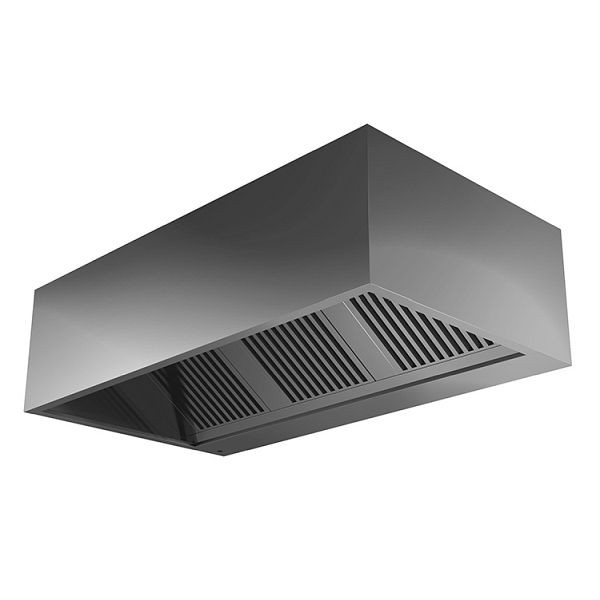 Gastro-Inox Edelstahl Boxenmodell Dunstabzugshaube mit Motor, 1500(L)x900(T)x450(H)mm, 306.141