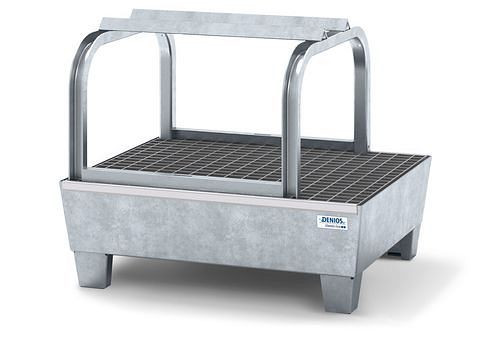 DENIOS Abfüllstation classic-line für 1 Fass à 60 l, Stahl verzinkt, verzinktem Fassbock,H 660, 259501