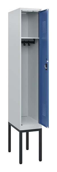 C+P Spind Evolo PLUS, Gestell, 1 Abteil, 1950x300x500mm, 7035/5023, Zylinderschloss, 0490305-10 S10033