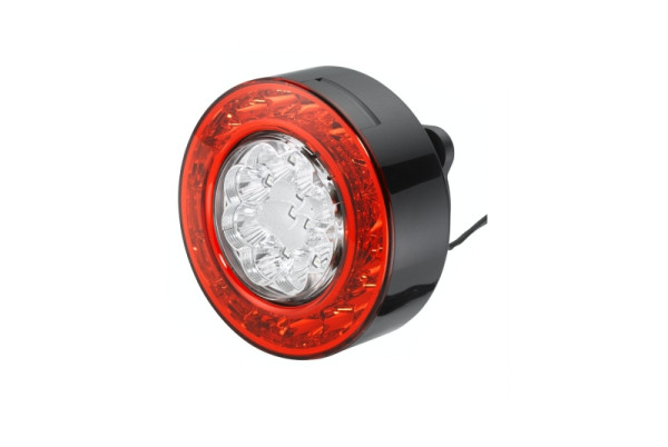 HELLA Heckleuchte, LED, 12V, Anbau/Schraubanschluss, rot/glasklar, LED-Lichtfarbe: gelb, 265mm, AMP, rechts/links, 2SD 010 546-137