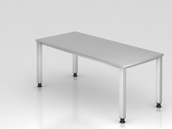 Hammerbacher Schreibtisch 4-Fuß eckig 180x80cm Grau, Rechteckform, VQS19/5/S
