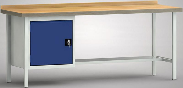 KLW Profi-Werkbank - 2000 x 700 x 905 mm L x T x H (ERGO-Version), links Türe 500 mm, WP118E-2000M45-X7026