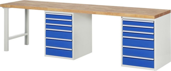 RAU Werkbank Serie 7000 - Modell 7515-8, B3000 x T700 x H890 mm, Systemunterbau B3000 x T650 x H850 mm, 03-7515A8-307B4M.11