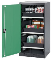 Vorschau: asecos Chemikalienschrank Systema-T CS-53L, Korpus anthrazit, Flügeltüren grün, 3 Tablarauszüge, 208838 Vorschau: asecos Chemikalienschrank Systema-T CS-53L, Korpus anthrazit, Flügeltüren grün, 3 Tablarauszüge, 208838