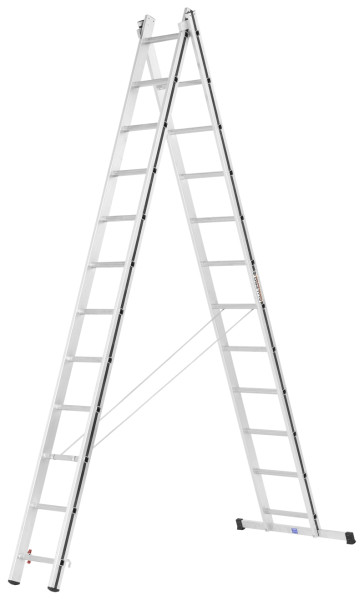 ALU-PRO Mehrzweckleiter zweiteilig, 2x12 Sprossen, Länge eingefahren 3,40 m / ausgefahren 5,64 m, 7004524