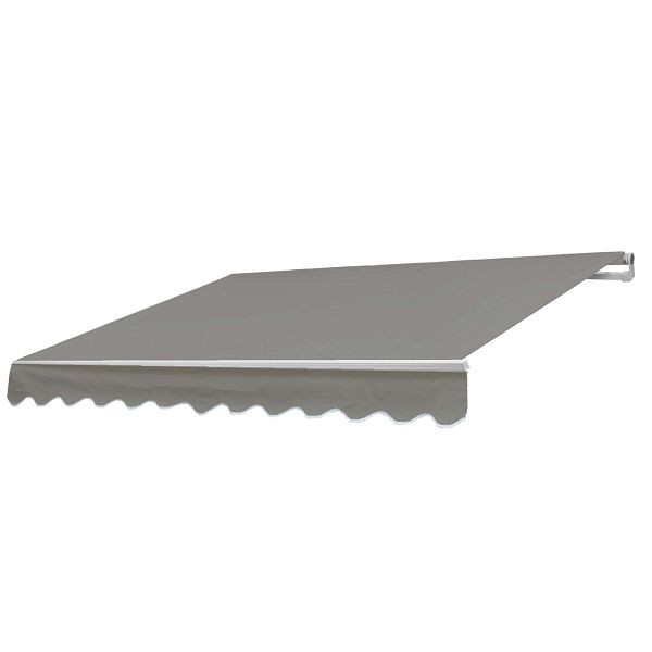 Mendler Alu-Markise T790, Gelenkarmmarkise Sonnenschutz 4x3m, Polyester, grau-braun, 51982