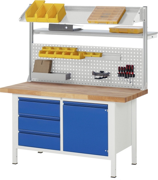 RAU Komplettset Werkbank-8468 mit System-Aufbau, B1500xT700xH840-1940mm, 03-8468I2-15H-KM01.11
