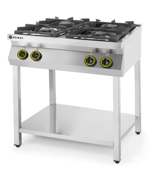 Hendi Gasherd Kitchen Line 4-flammig, offener Unterbau, Kitchen Line, 19kW, 800x700x(H)900mm, 227589
