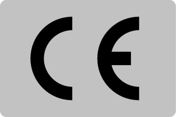 Schilder Klar Maschinenkennzeichnung CE Kennzeichen silber, 75x50x0.5 mm Alu blank, VE = 1 Stück, 38/51