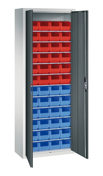 C+P Magazinschrank Serie 13, H1980xB700xT300mm, 7035/7016, Einlegeböden 11, 133113-21 S10127