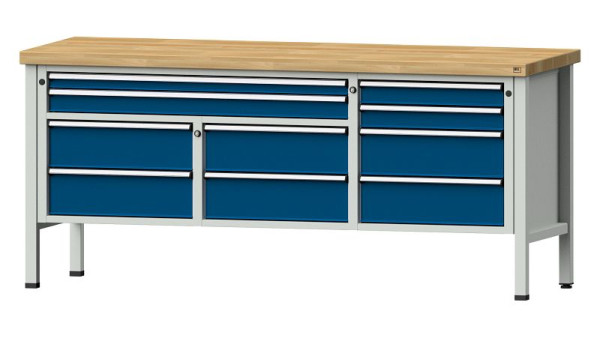ANKE Werkbänke Kastenwerkbank, Modell 285 V, 2000 x 700 x 900 mm, RAL 7035/5010, BMP 50 mm, 304.583