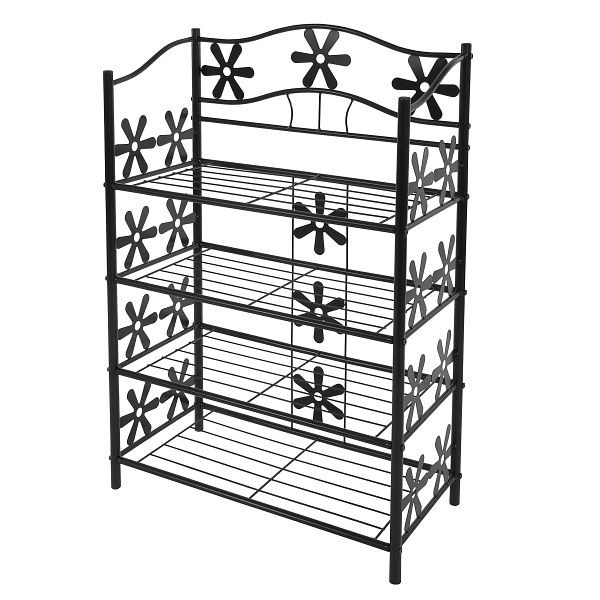 Mendler Regal Metall Bücherregal Schuhregal Standregal Genf, 4 Böden, Höhe 90cm, 29368