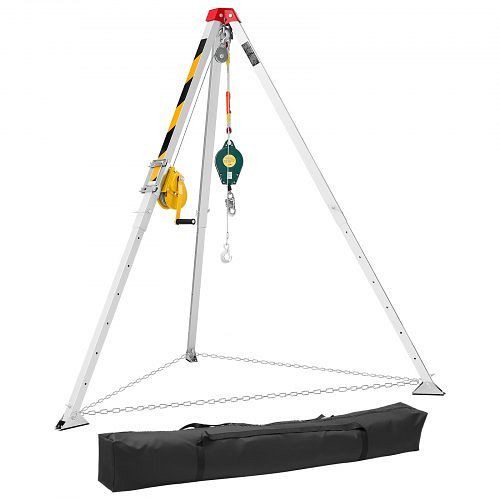 VEVOR Rettungsdreibein-Set mit Hebevorrichtung, 544 kg Winde, 19,8 m Kabel, 1,34–2,15 m Arbeitshöhe, Absturzsicherung, CGKSJJ397LBSWVUE0001V0