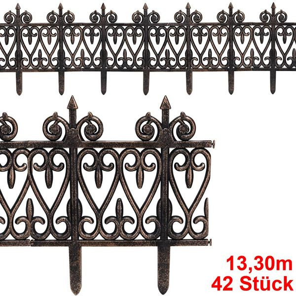 DEUBA Beeteinfassung 7er-Set Messingoptik 13,30m, 994486