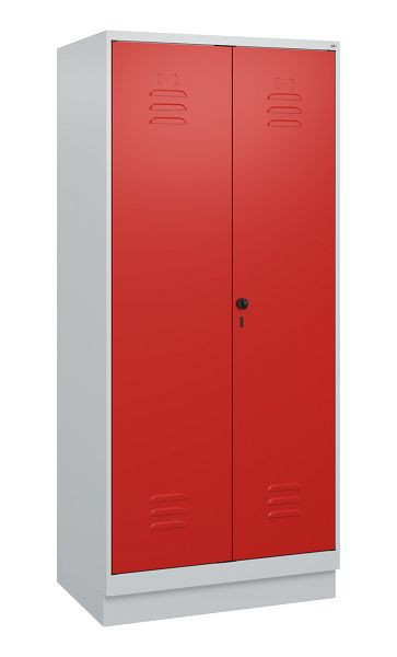 C+P Umkleidespind Classic PLUS, Doppel-Spind, Sockel, 2 Abteile, 1800x800x500mm, 7035/3020, Drehriegel, 0800227-22P S10002