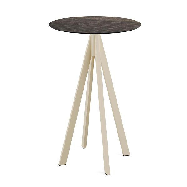 Feros Infinity Stehtisch Sand gestell + Riverwashed Wood HPL Ø70 cm, 120061470