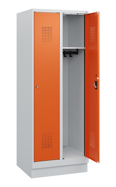 C+P Spind Evolo PLUS, Sockel, 2 Abteile, 1630x600x500mm, 7035/2004, Zylinderschloss, 0490205-20 S10022