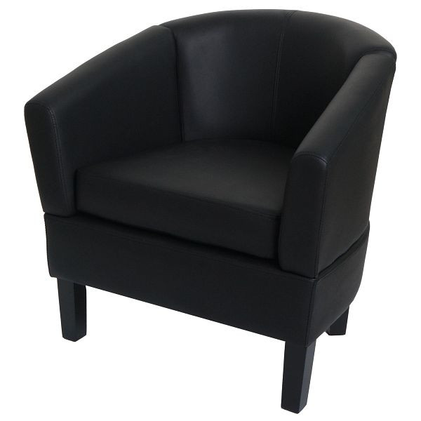 Mendler Lounge-Sessel HWC-O17, Sessel Clubsessel Cocktailsessel, FSC Kunstleder, schwarz, 110864