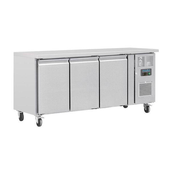 Polar Serie U Kühltisch 3-türig 339L, Finish: Edelstahl, G378