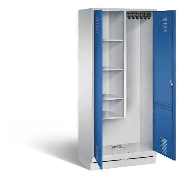 C+P Putzmittel-Spind Evolo, H1800xB810xT500mm, Farbe: Lichtgrau / Enzianblau, 48120-02 S10092