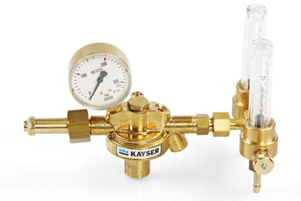 ELMAG Druckregler 'Argon/Co2' zum Formieren, mit 1 Manometer, Ø 63mm & 2 Flowmeter, 200 bar, 3-30 l/min, 57122