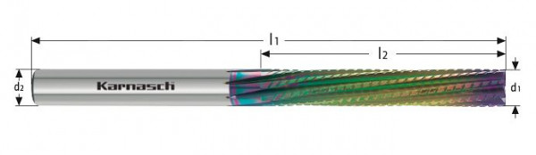 Karnasch VHM - Schrupp+Schlichtfräser d= 12,0/L2= 32/Z=8 NHC-7000 schiebender Schnitt, 291753120032