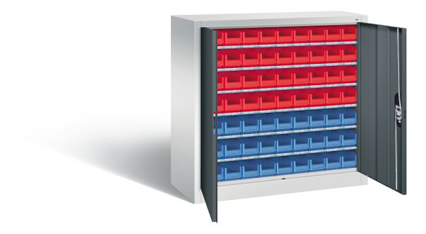 C+P Magazinschrank Serie 13, H1000xB1000xT420mm, Farbe: Lichtgrau / Anthrazitgrau, 133944-24 S10014
