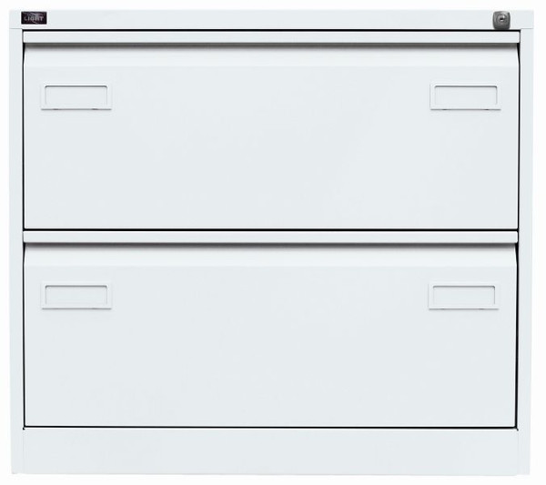 Bisley LIGHT Hängeregistraturschrank, doppelbahnig, DIN A4, 2 HR-Schubladen, verkehrsweiß, CDF2696