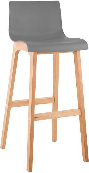 CLP Barhocker Hoover Natura 4-Fuß Gestell, grau, 101893108
