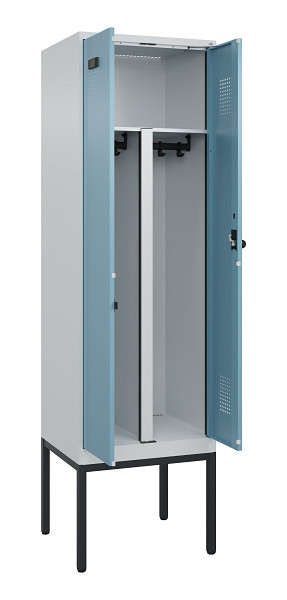 C+P PSA Doppel-Spind Evolo PLUS, Gestell, 2 Abteile, 2120x600x500mm, 7035/0010, Drehriegel, 0490327-20P S10009