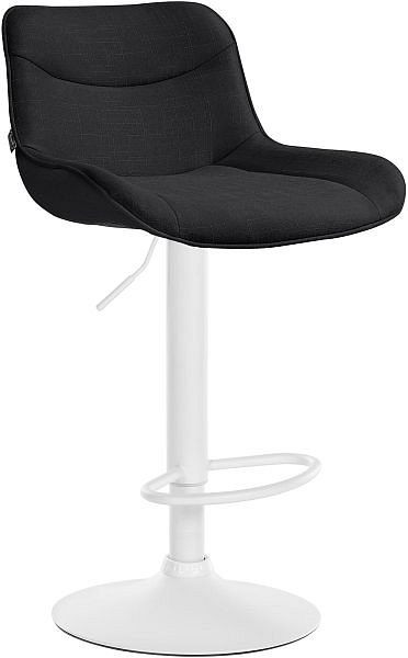 CLP Barhocker Vonore Stoff weiß, schwarz, 323555, 4255716309688
