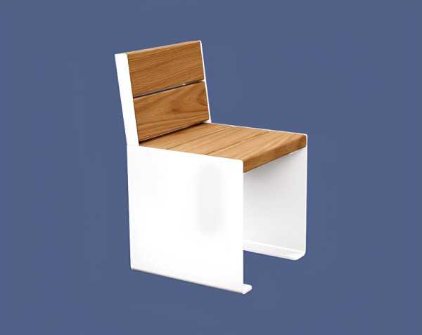 Procity Stuhl Kube. Mit Rückenlehne, Stahl & Holz, helle Eiche/RAL 9010, 306394.9010.CHEC