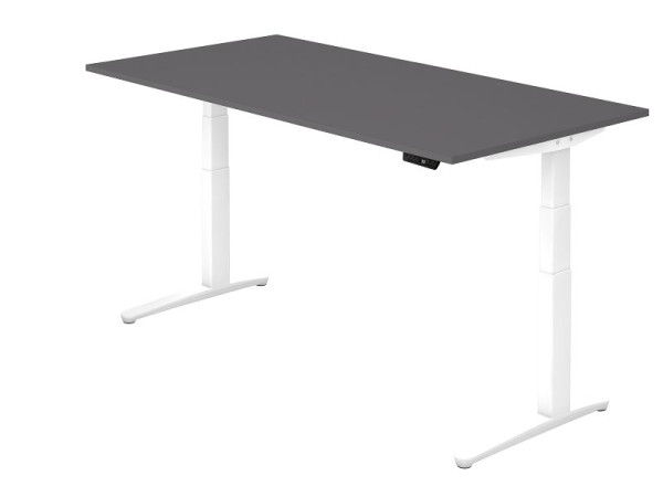 Hammerbacher Sitz-Steh-Schreibtisch elektrisch 200x100cm Graphit/w, Rechteckform, VXBHM2E/G/WW