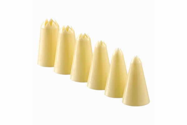 Schneider SB-Sterntüllenset 6-teilig, PP, elfenbein, Höhe: 6 cm, 460007