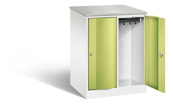 C+P XL-Schließfachschrank Resisto, H1077xB772xT640mm, Farbe: Verkehrsweiß / Viridingrün, 8271-273 S10072