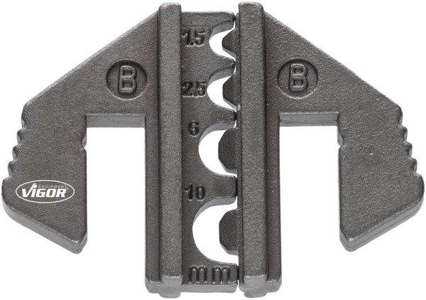 VIGOR Crimp-Einsatz B: für geschlossene, unisolierte Kabelschuhe von 1,5, 2,5, 6,0, 10 mm2, V2499-B