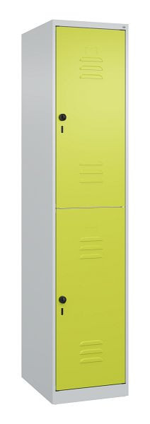 C+P Doppelstöckiger Spind Classic PLUS, 1850x400x500mm, 7035/0024, Drehriegel, 080300-12 S10009