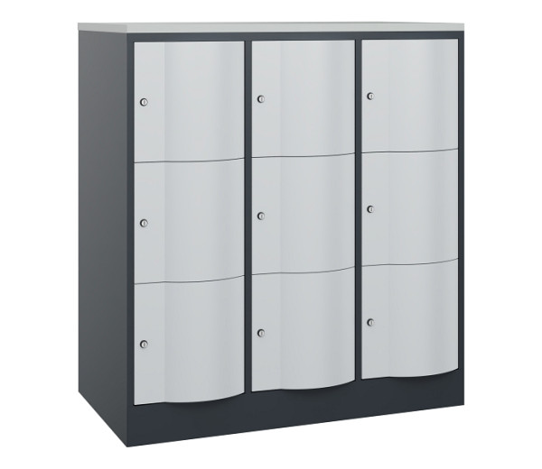C+P XL-Schließfachschrank Resisto, H1255xB1148xT640mm, 7016/7035, 8573-373 S10207