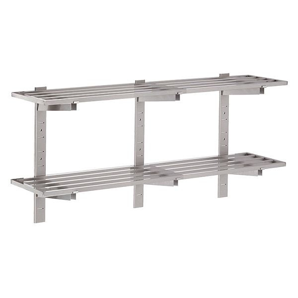 Gastro-Inox Edelstahl offenes Doppelwandregal, 1900(L)x400(T)mm, 303.287