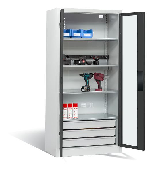 C+P Akkuladeschrank, H1950xB930xT500 mm, Lichtgrau/Anthrazit, 8921-055E1 S10022