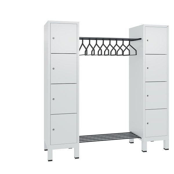 C+P Garderobe Evolo, 8 Fächer, H1850xB1790xT500 mm, Lichtgrau, 48408-02 S10000