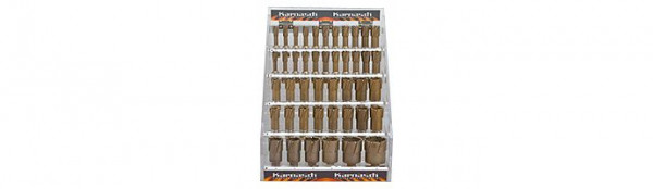 Karnasch Abschließbares Acryl-Display, Hard-Line55 44 Hartmetall-bestückte Kernbohrer: Nutzlänge 55mm, Nitto/Uni-Schaft 19mm, 201627
