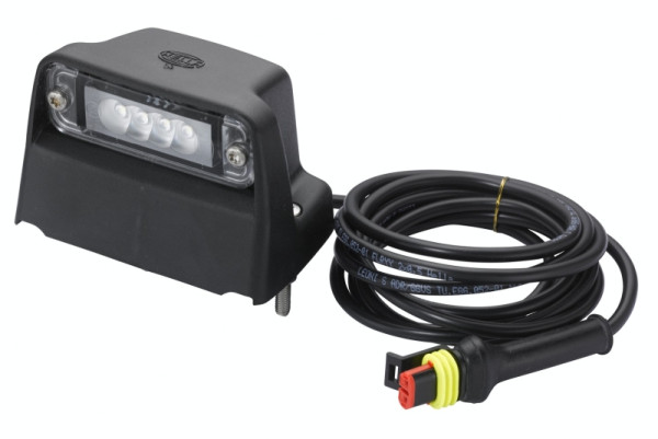 HELLA Kennzeichenleuchte, LED, 24V, Anbau/geschraubt, Lichtscheibenfarbe: glasklar, Kabel: 2010mm, außen, 2KA 010 278-081